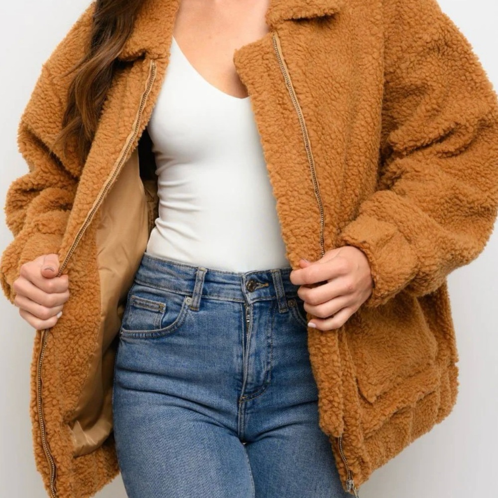 Cozy Tan Sherpa Jacket